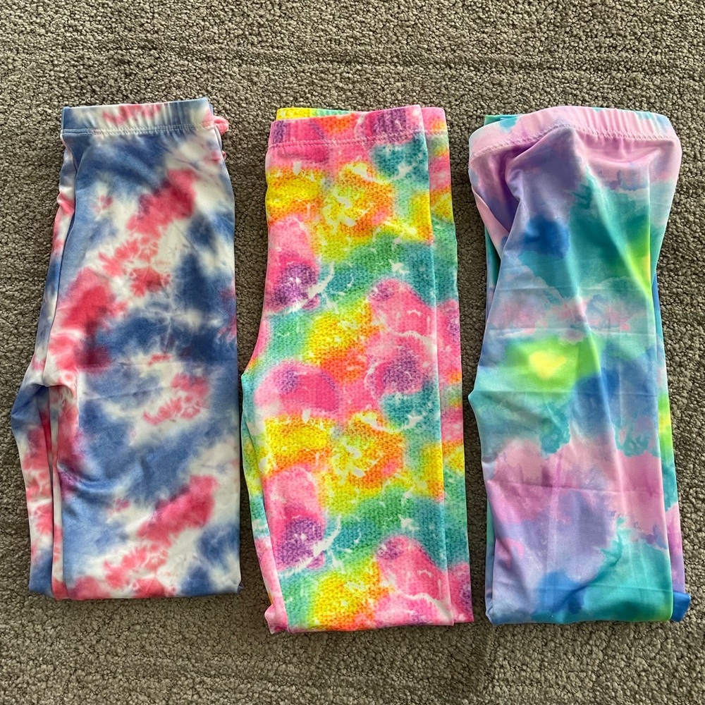 3 pair multi color leggings